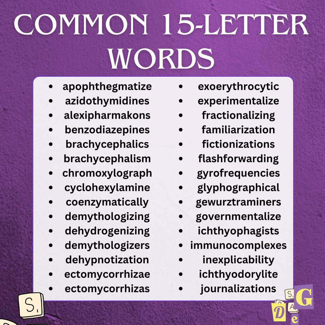 Common 15-letter words